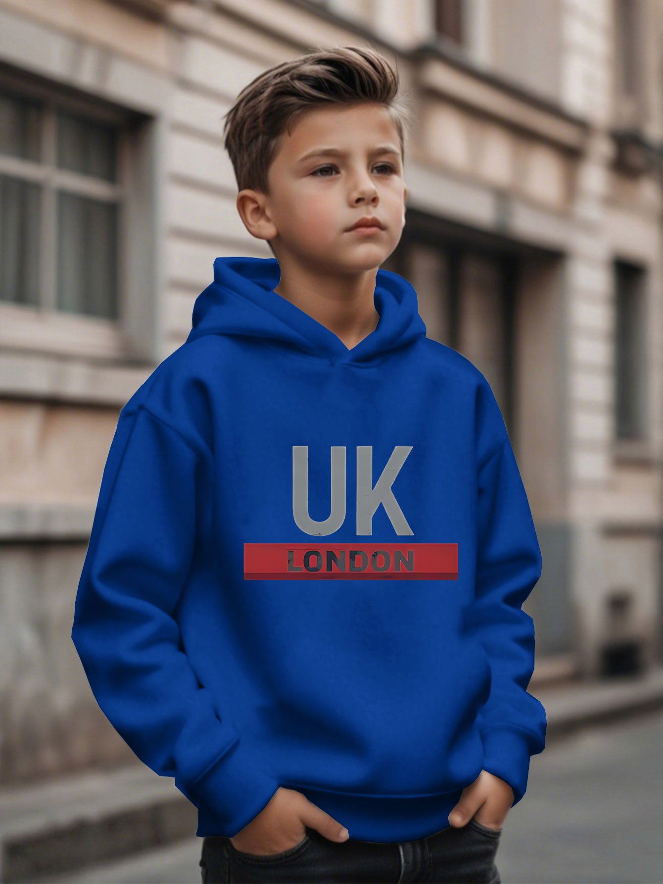 Street Fashion In London - هودي مطبوع من لندن، المملكة المتحدة،