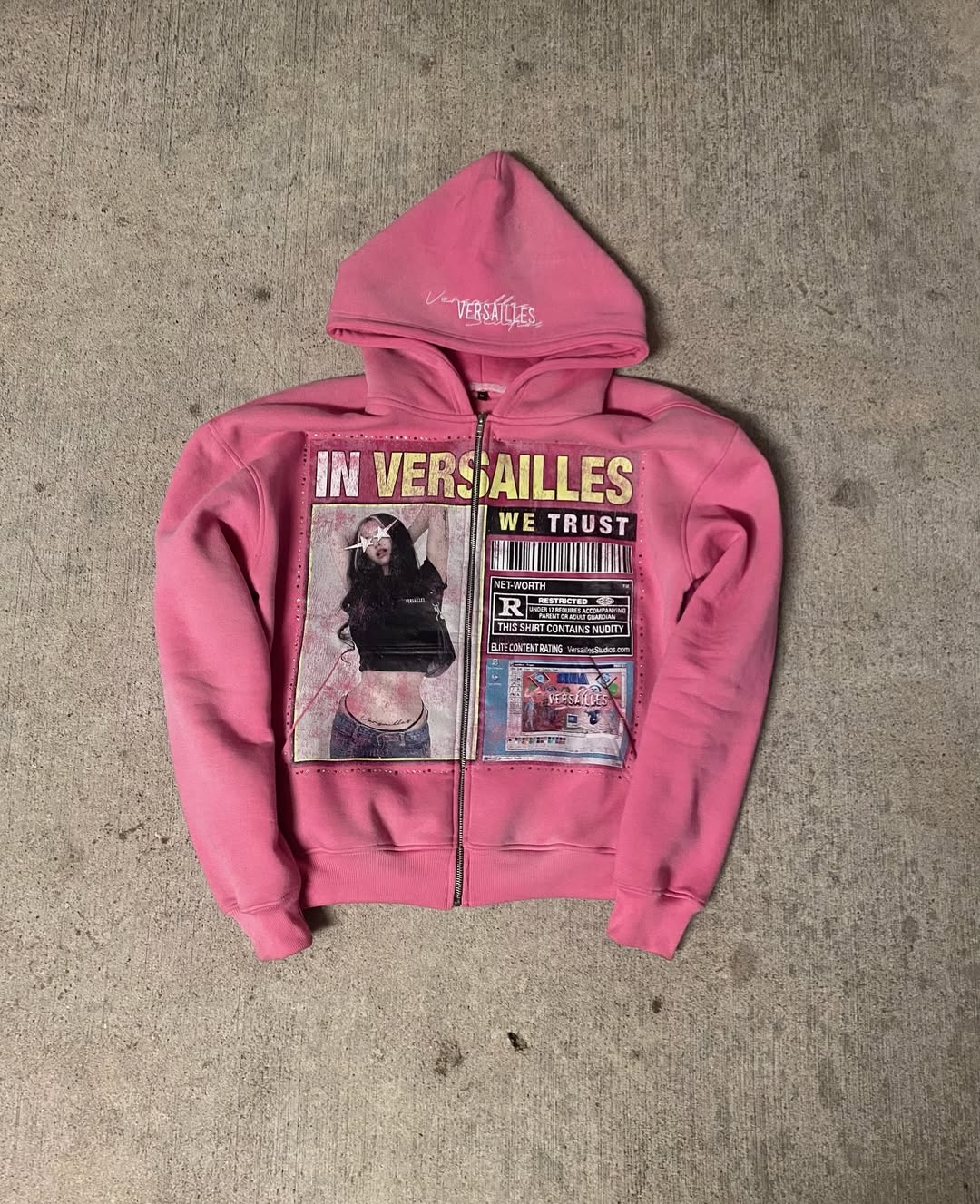Street Fashion Zip Up Hoodie - هودي بطبعة مطبوعة بأسلوب ريترو، ملابس