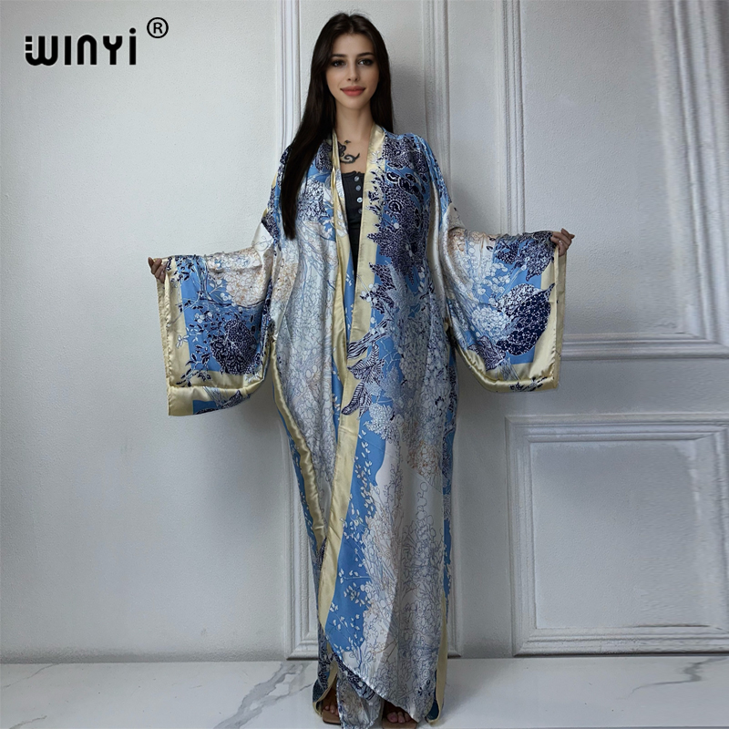Street Fashion Dubai - فستان كيمونو مطبوع بوهيمي من WINYI