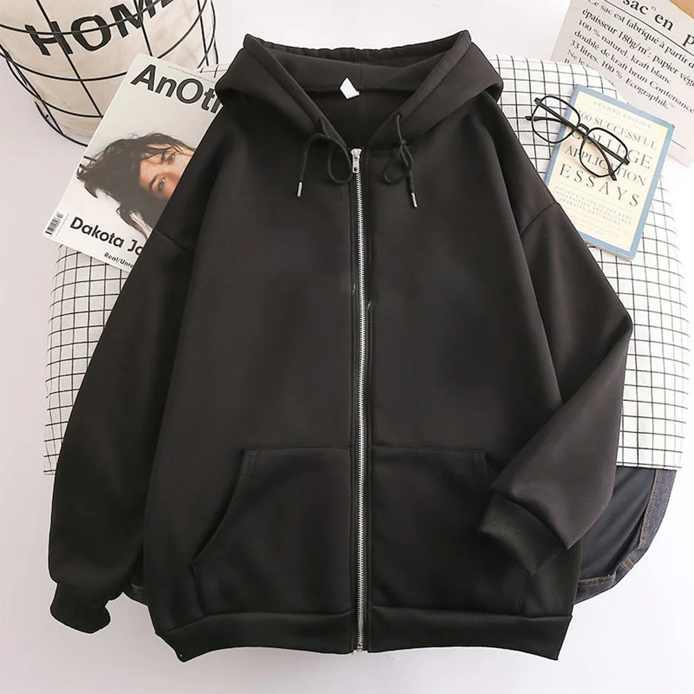 Street Fashion Zip Up Hoodie - هودي رجالي من هاي ستريت بلون