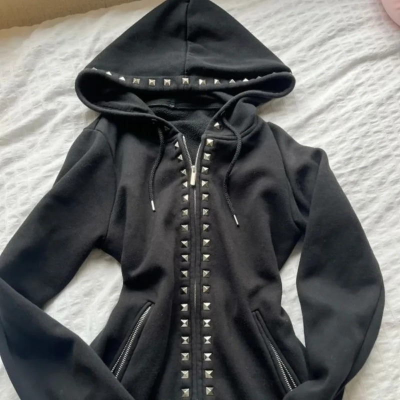 هودي نسائي جديد بتصميم Y2K مزو - مراجعة Street Fashion Zip Up Hoodie وسعره