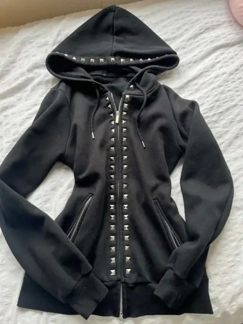 هودي نسائي جديد بتصميم Y2K مزو - مراجعة Street Fashion Zip Up Hoodie وسعره