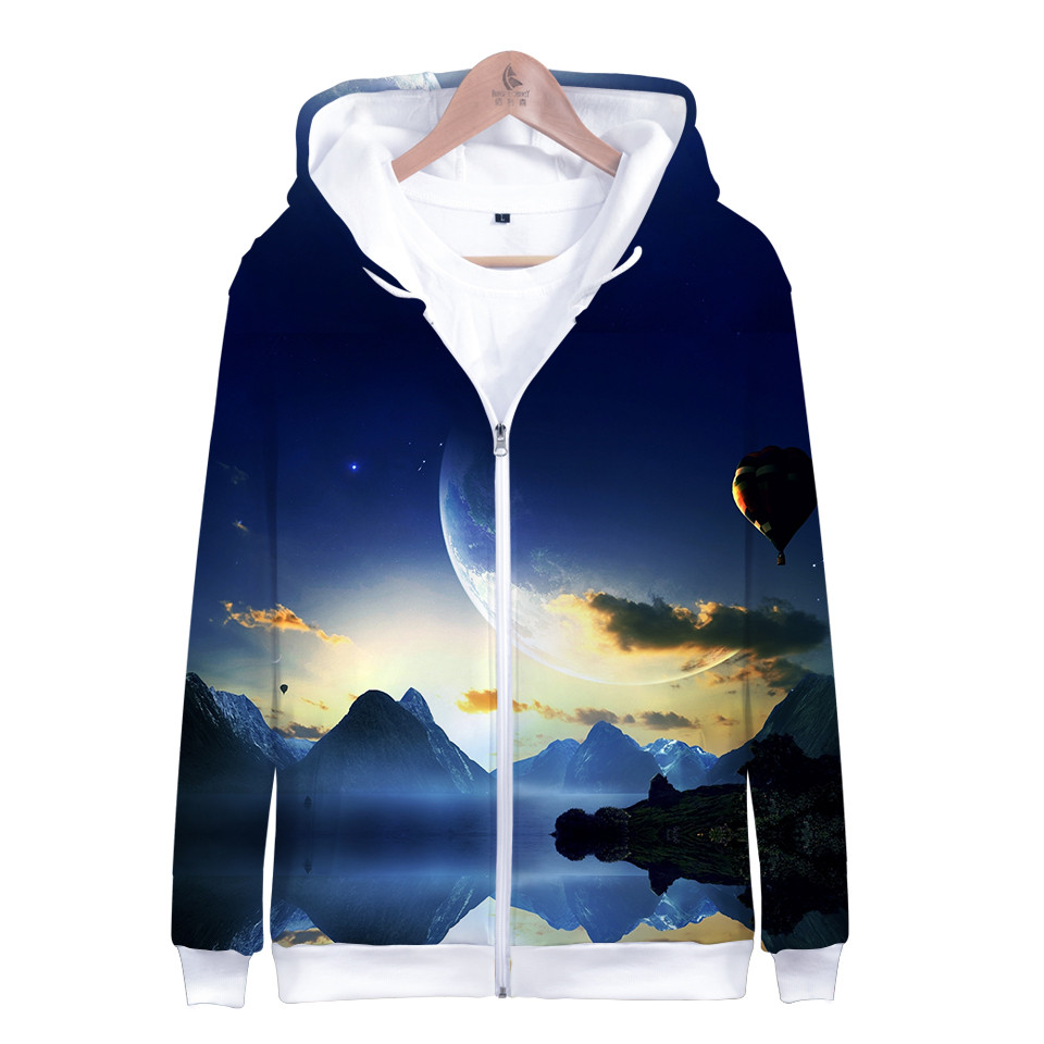 سترة هوديز بطبعة ثلاثية الأبعا - مراجعة Street Fashion Zip Up Hoodie وسعره