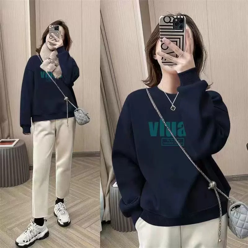 بلوزة نسائية واسعة برقبة دائري - مراجعة Oversized Crewneck Fleece وسعره