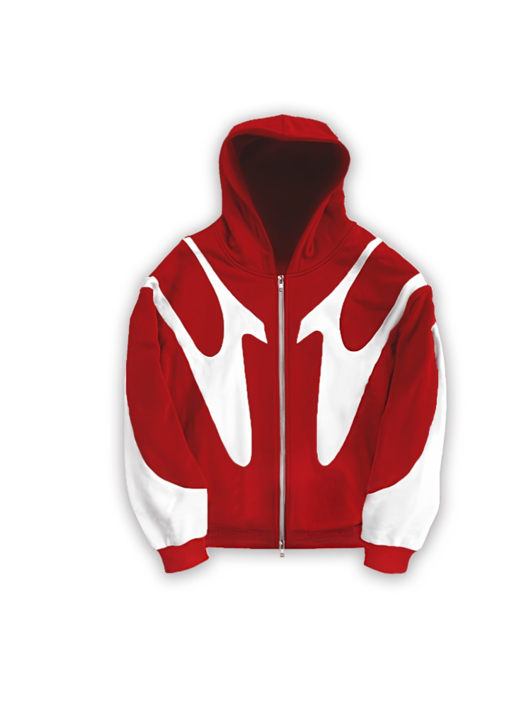 هودي بطبعة حروف أمريكية عتيقة  - مراجعة Street Fashion Zip Up Hoodie وسعره