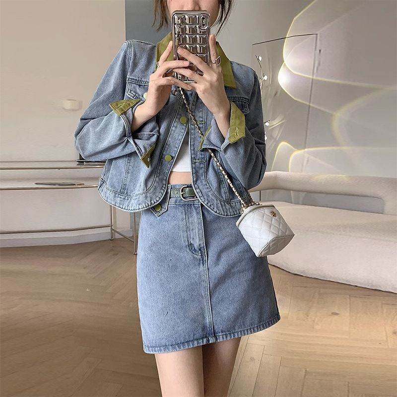 معاطف الدنيم التنانير الصغيرة  - مراجعة Street Fashion Jacket وسعره
