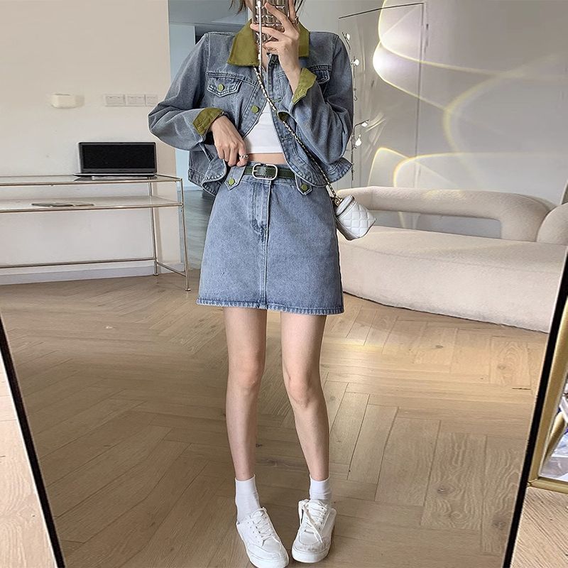 معاطف الدنيم التنانير الصغيرة  - مراجعة Street Fashion Jacket وسعره