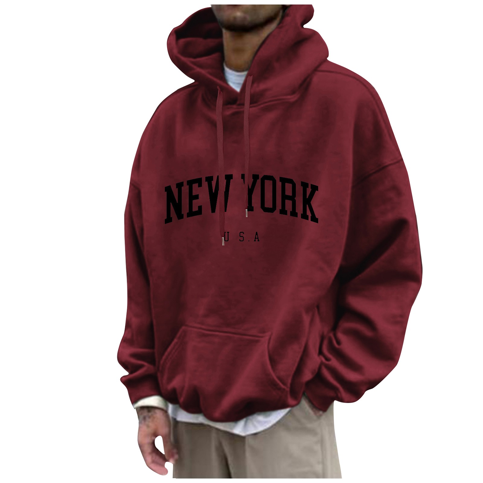 كنزات بأغطية رأس بطباعة نيويور - مراجعة Street Fashion Of New York وسعره