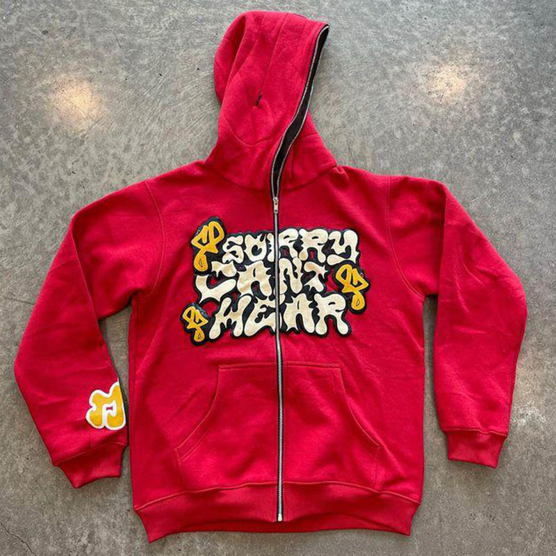 سترة بغطاء للرأس بسحاب مطبوعة  - مراجعة Street Fashion Zip Up Hoodie وسعره
